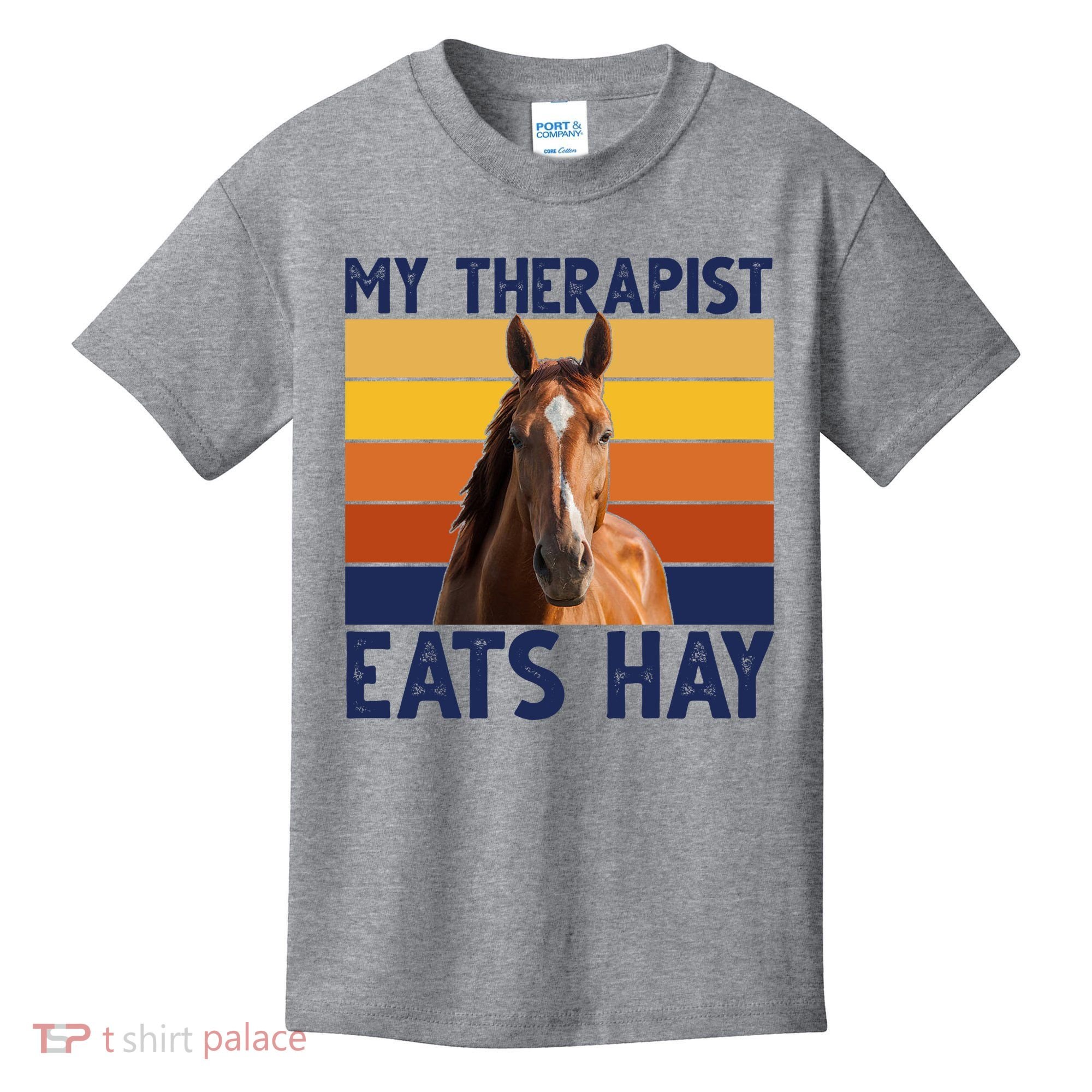 My Therapist Eats Hay Funny Horse Lover Kids T-Shirt