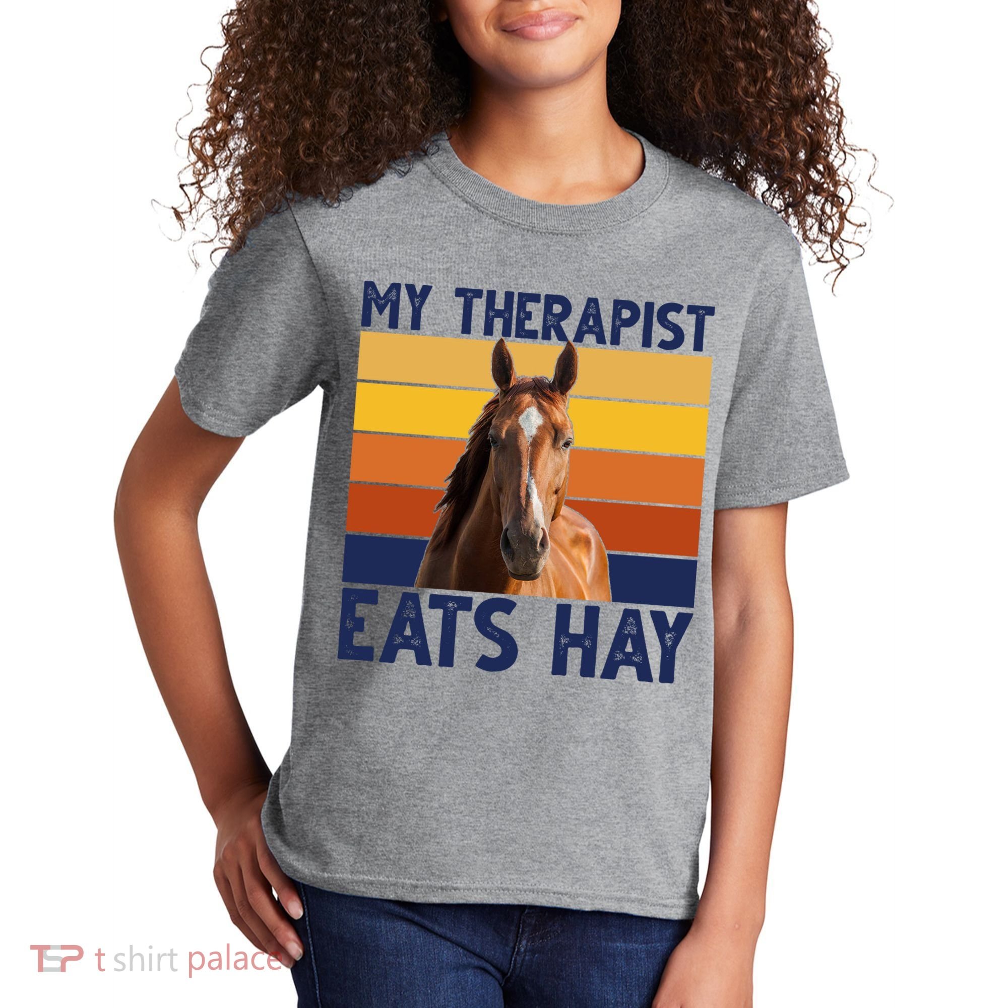 My Therapist Eats Hay Funny Horse Lover Kids T-Shirt