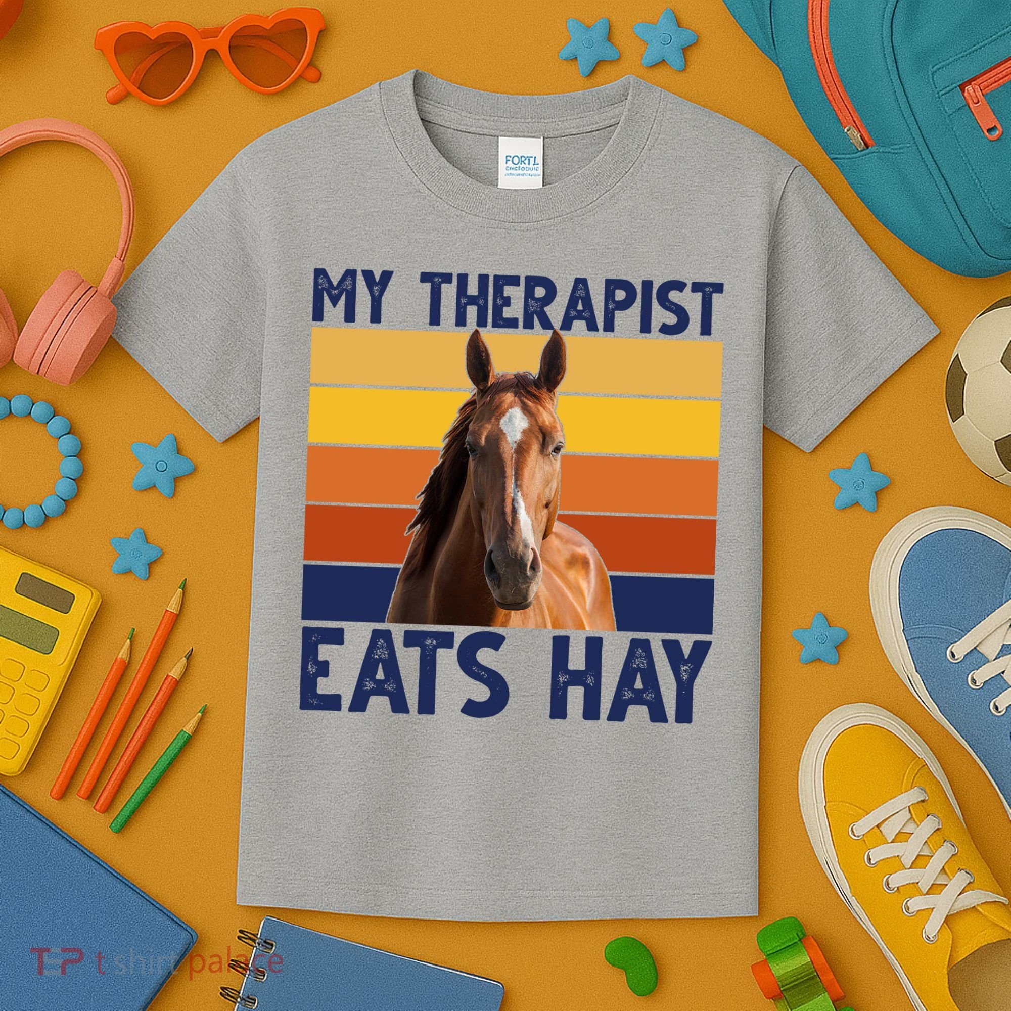 My Therapist Eats Hay Funny Horse Lover Kids T-Shirt