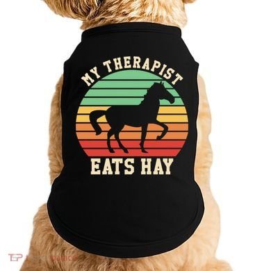 My Therapist Eats Hay Funny Horseback Riding Retro Gift Doggie Tank
