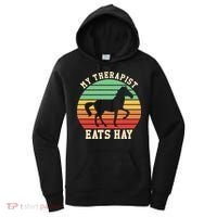 My Therapist Eats Hay Funny Horseback Riding Retro Gift Women's Hoodie thumb 0