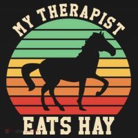 My Therapist Eats Hay Funny Horseback Riding Retro Gift Women's Hoodie thumb 2