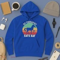 My Therapist Eats Hay Funny Horseback Riding Retro Gift Hoodie thumb 3