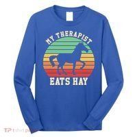 My Therapist Eats Hay Funny Horseback Riding Retro Gift Long Sleeve Shirt thumb 0