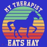 My Therapist Eats Hay Funny Horseback Riding Retro Gift Women's Tank Top thumb 5