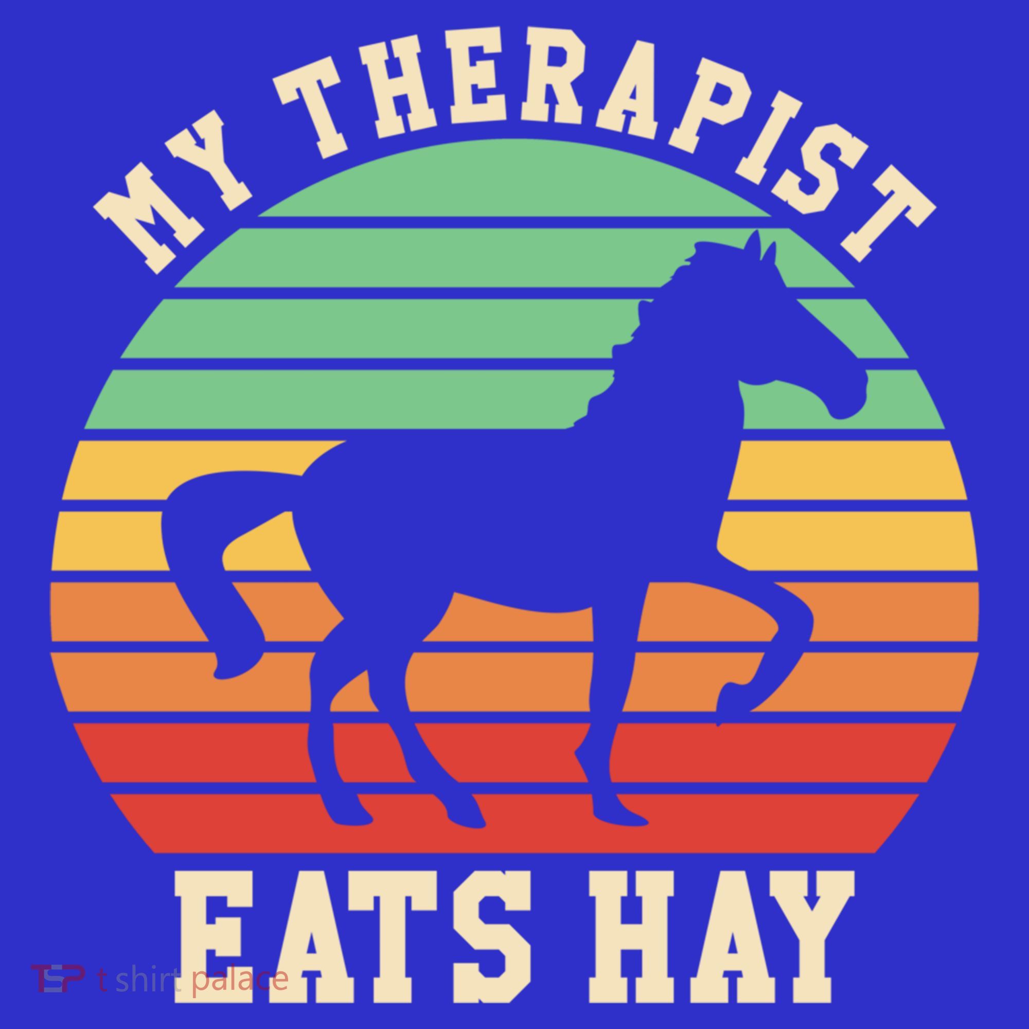 My Therapist Eats Hay Funny Horseback Riding Retro Gift Women's Tank Top