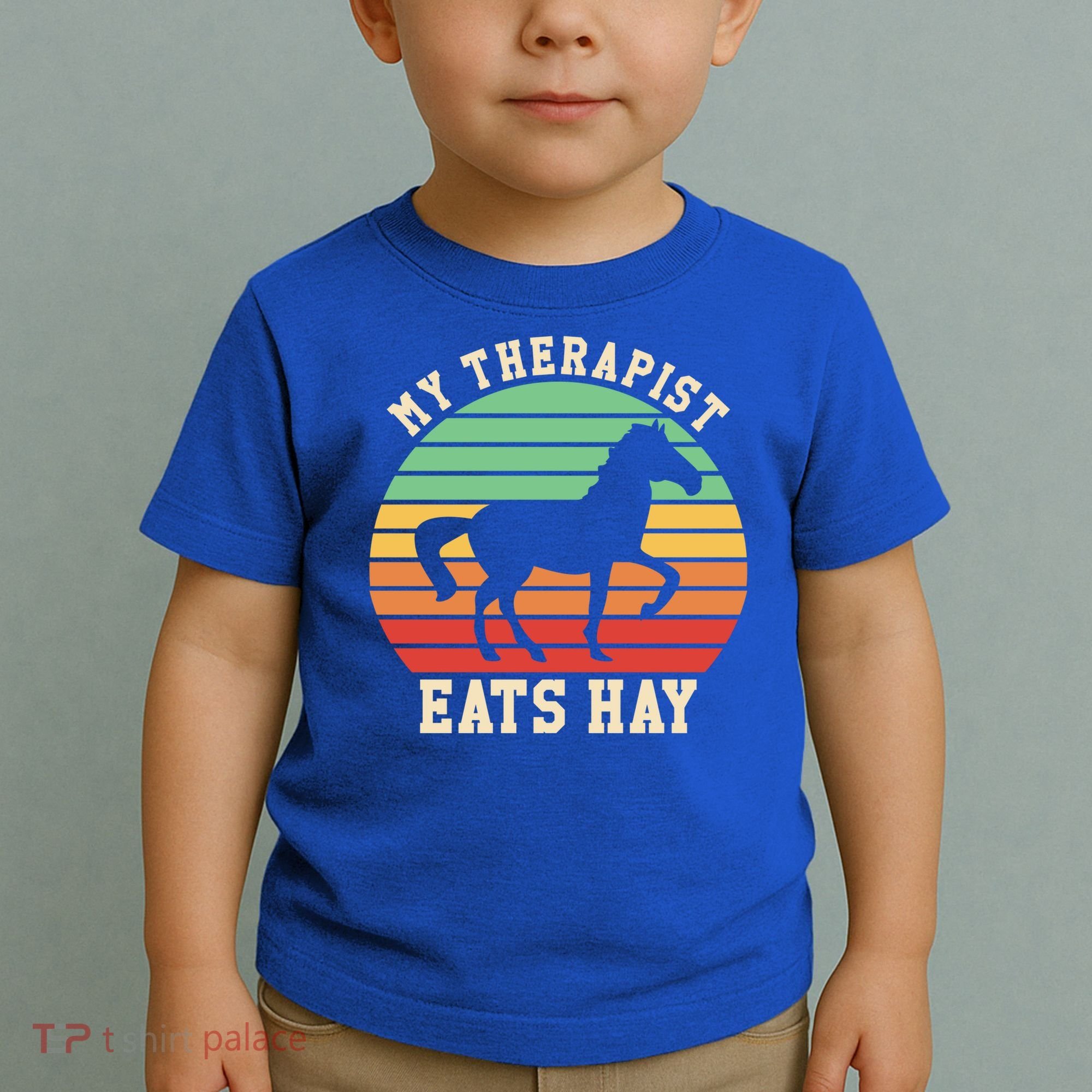 My Therapist Eats Hay Funny Horseback Riding Retro Gift Toddler T-Shirt