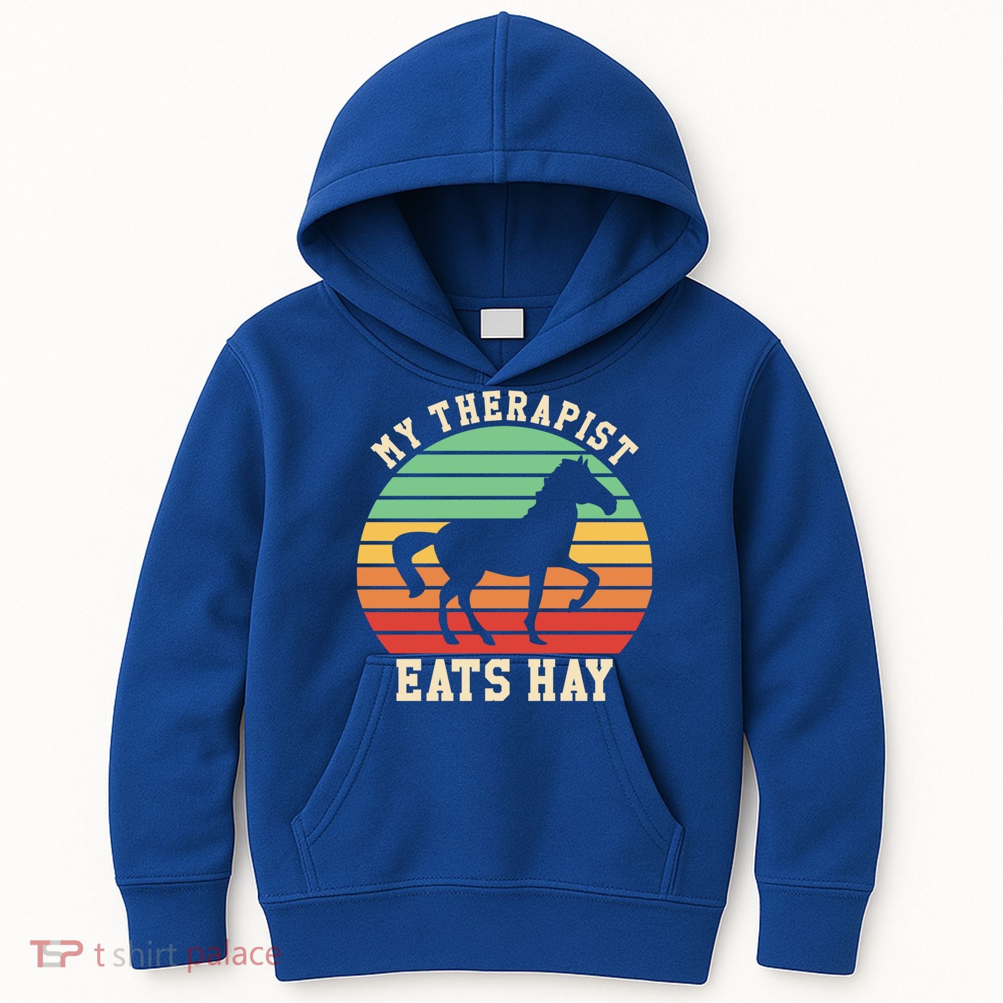 My Therapist Eats Hay Funny Horseback Riding Retro Gift Kids Hoodie