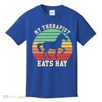 My Therapist Eats Hay Funny Horseback Riding Retro Gift Kids T-Shirt thumb 0