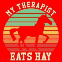 My Therapist Eats Hay Funny Horseback Riding Retro Gift Santa Hat thumb 1
