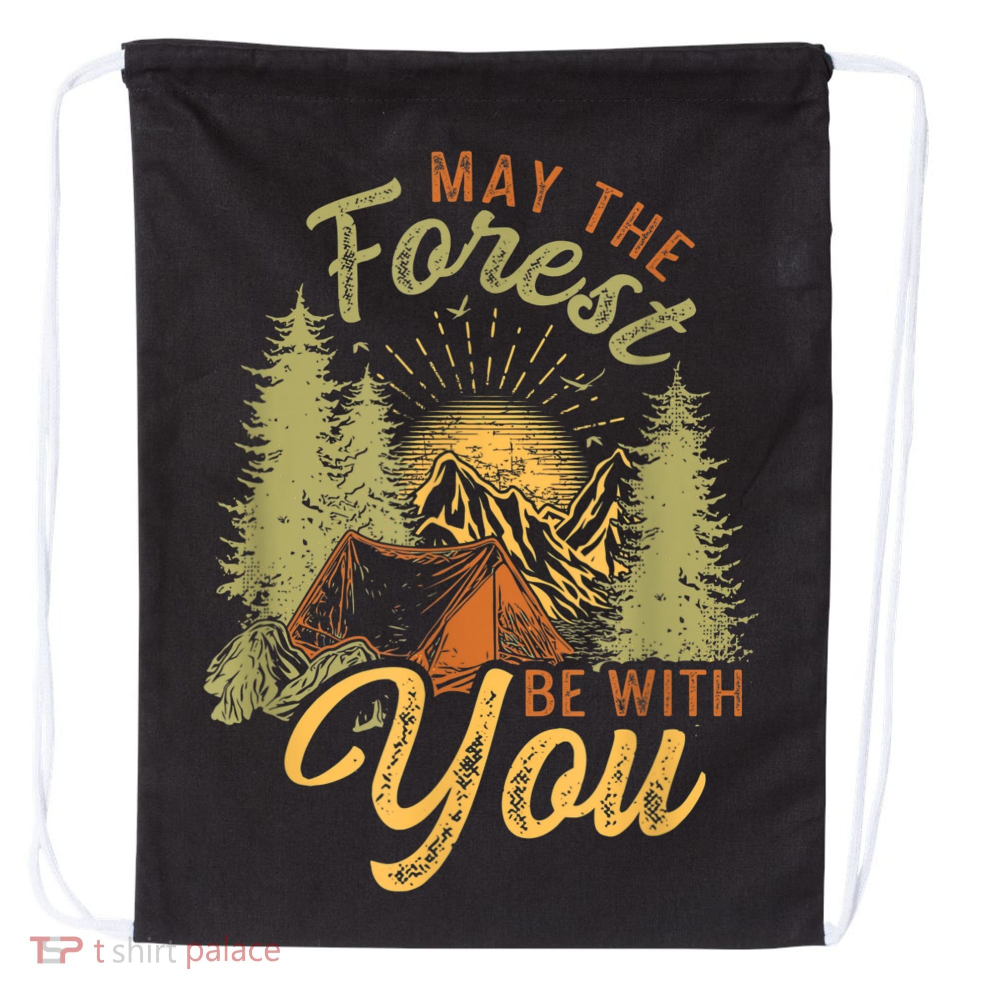 May The Forest Be With You Camping Drawstring Bag