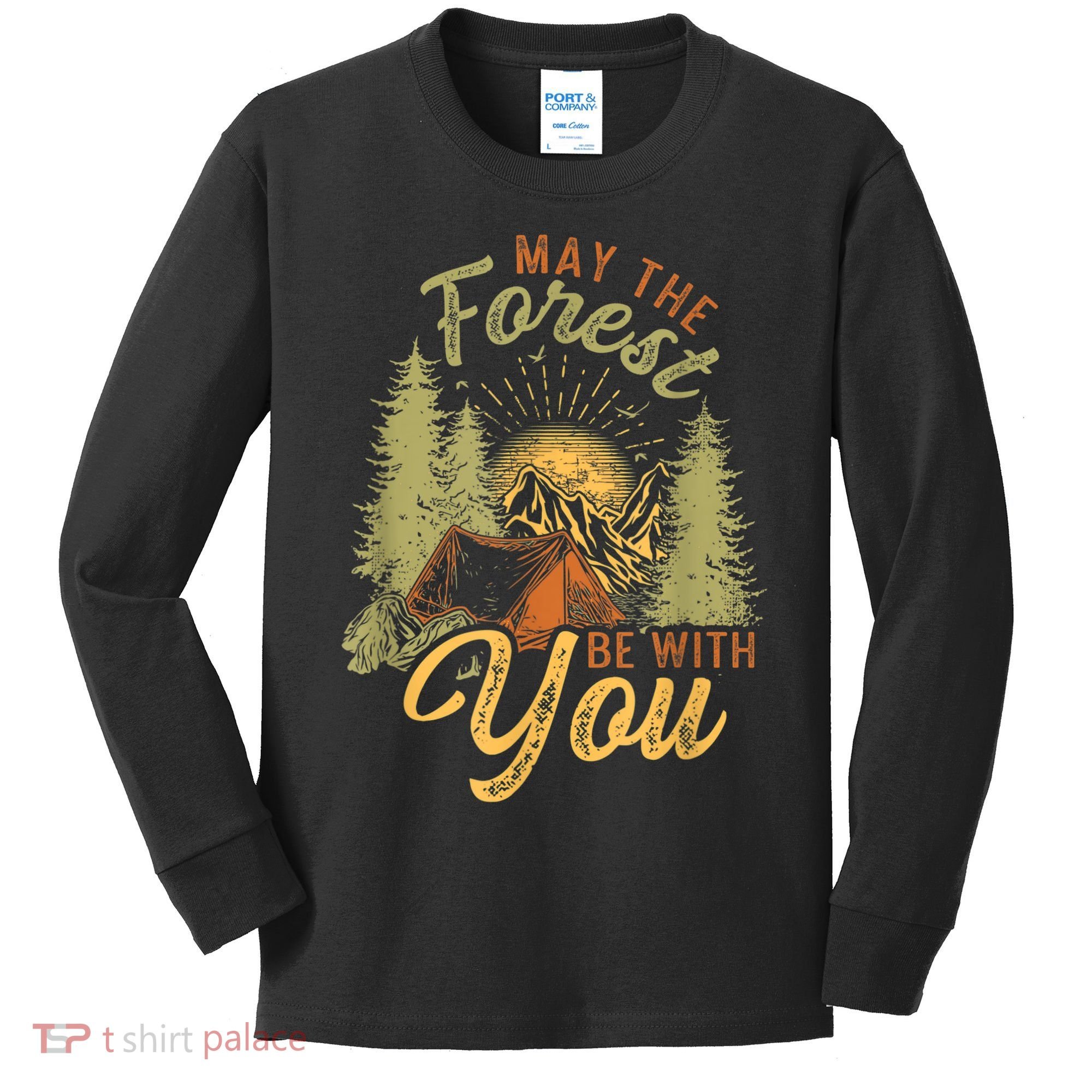 May The Forest Be With You Camping Kids Long Sleeve Shirt