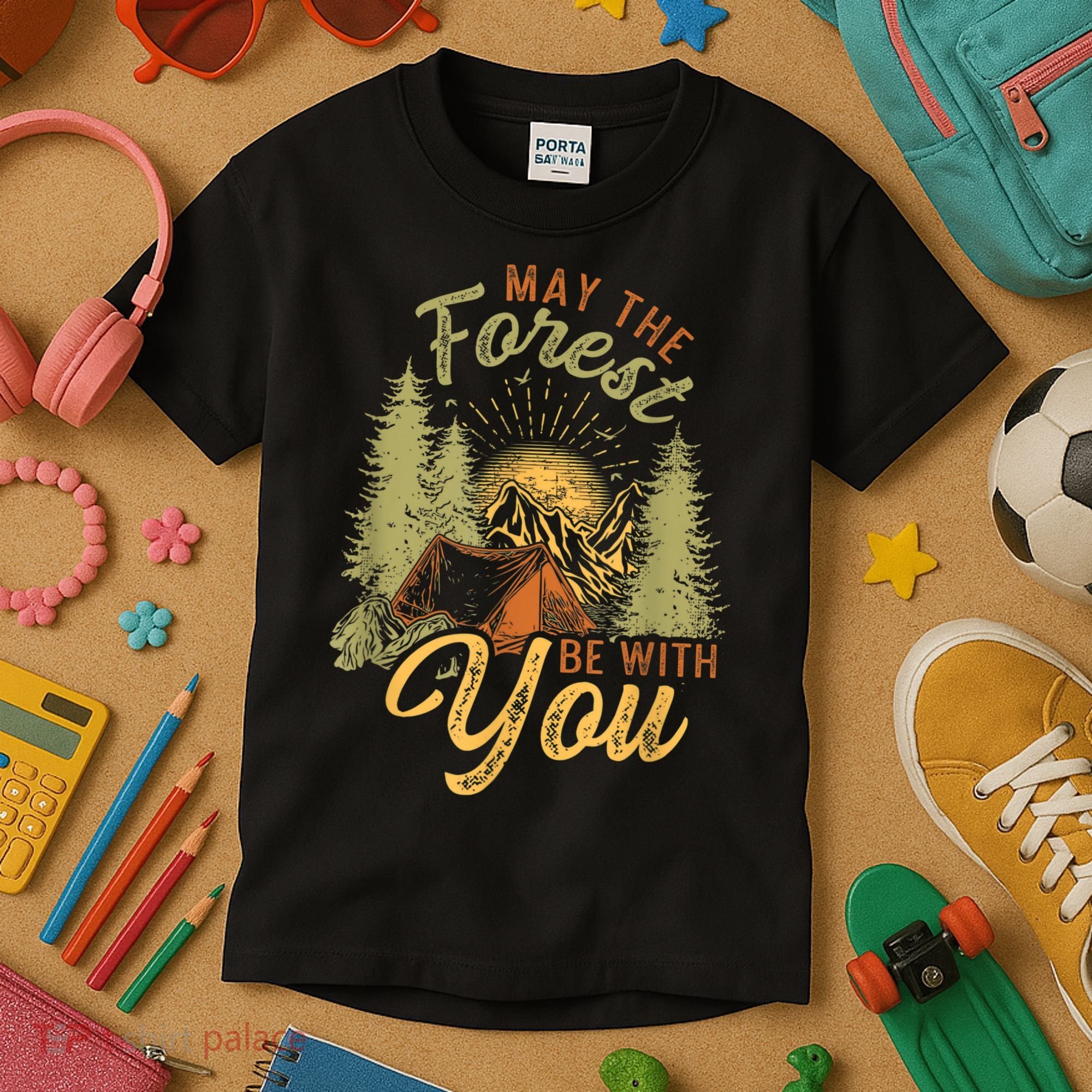 May The Forest Be With You Camping Kids T-Shirt