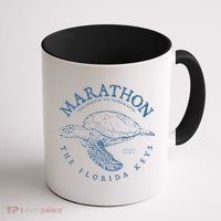 Marathon Turtle Florida Keys Scuba Fishing Diving Tee Coffee Mug thumb 1