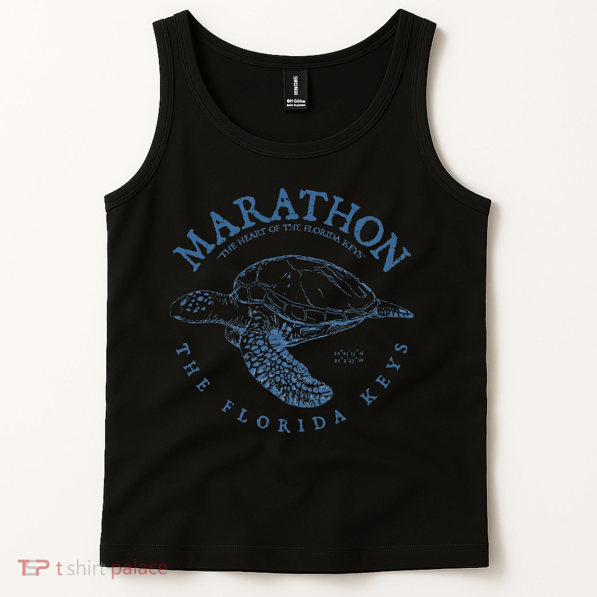 Marathon Turtle Florida Keys Scuba Fishing Diving Tee Tank Top