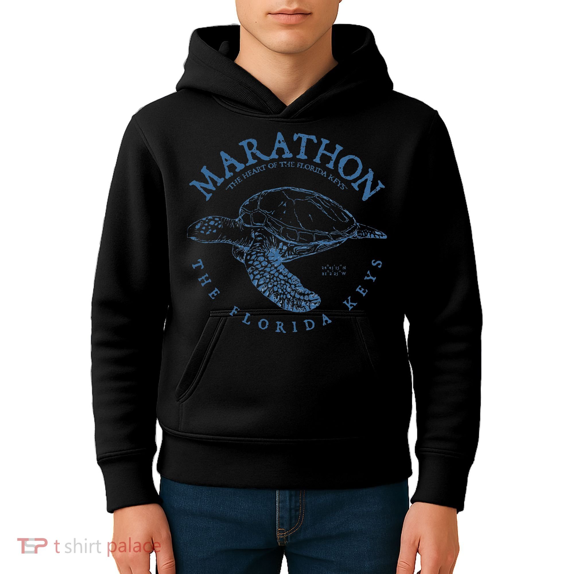Marathon Turtle Florida Keys Scuba Fishing Diving Tee Kids Hoodie