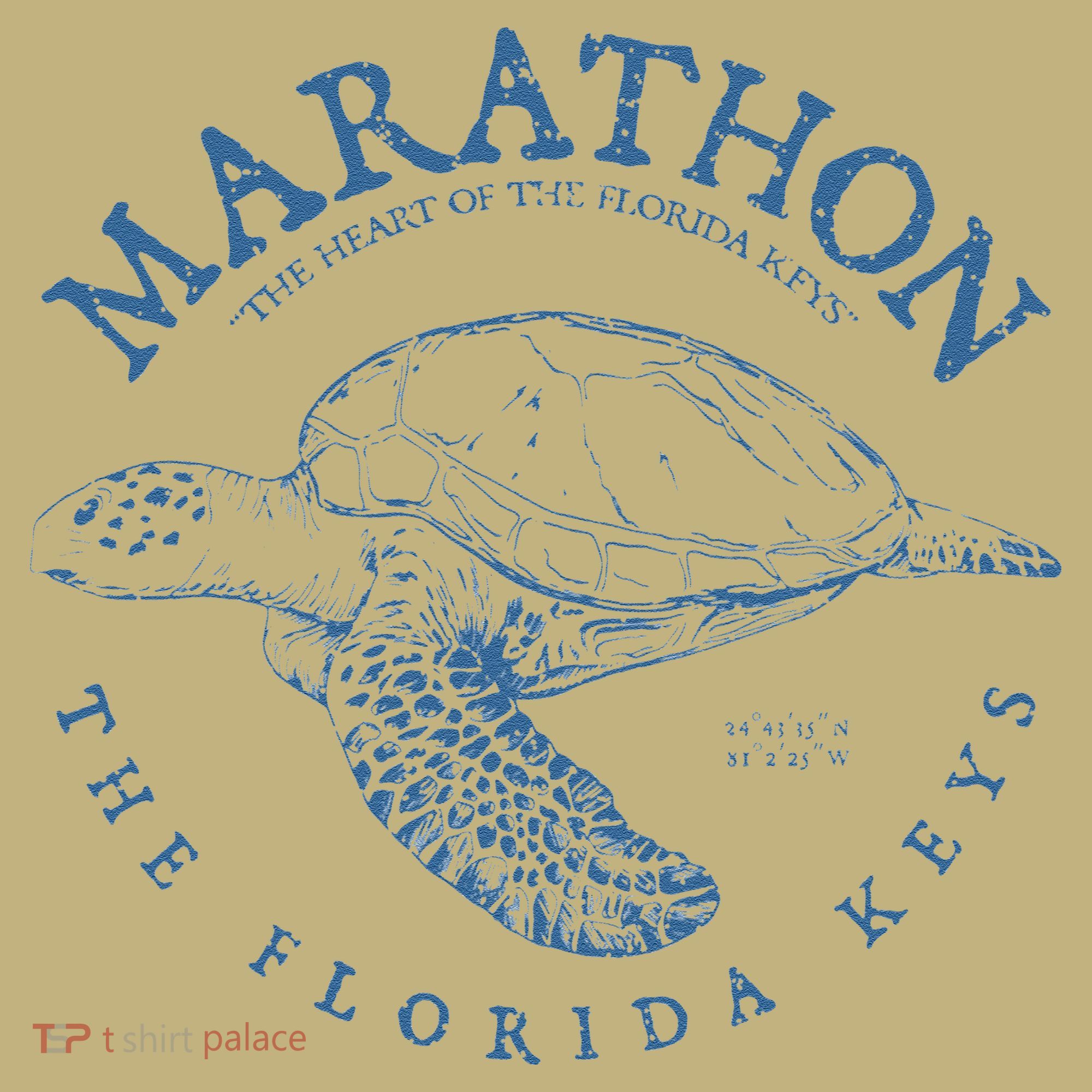 Marathon Turtle Florida Keys Scuba Fishing Diving Tee T-Shirt