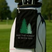 May The Forest Be With You Cool Gift Golf Towel thumb 2