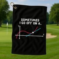 Math Teacher Funny Gift Sometimes I Go Off On A Tangent Gift Golf Towel thumb 1
