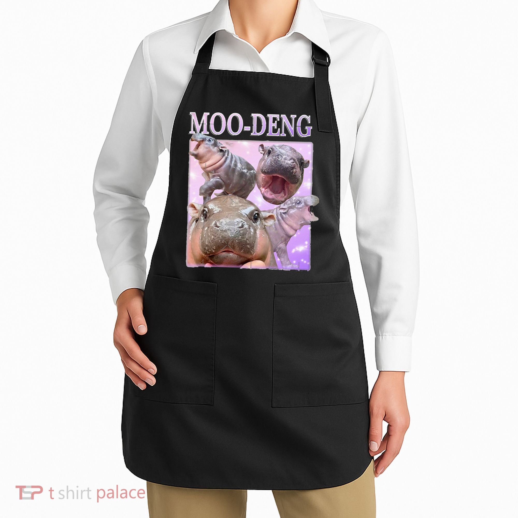 Moodeng The Famous Baby Pigmy Hippo Moodeng Apron