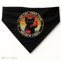 Muay Thai Funny Cat Kickboxing Thailand Boxing Cat Boxing USA-Made Doggie Bandana thumb 0