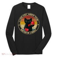 Muay Thai Funny Cat Kickboxing Thailand Boxing Cat Boxing Long Sleeve Shirt thumb 0