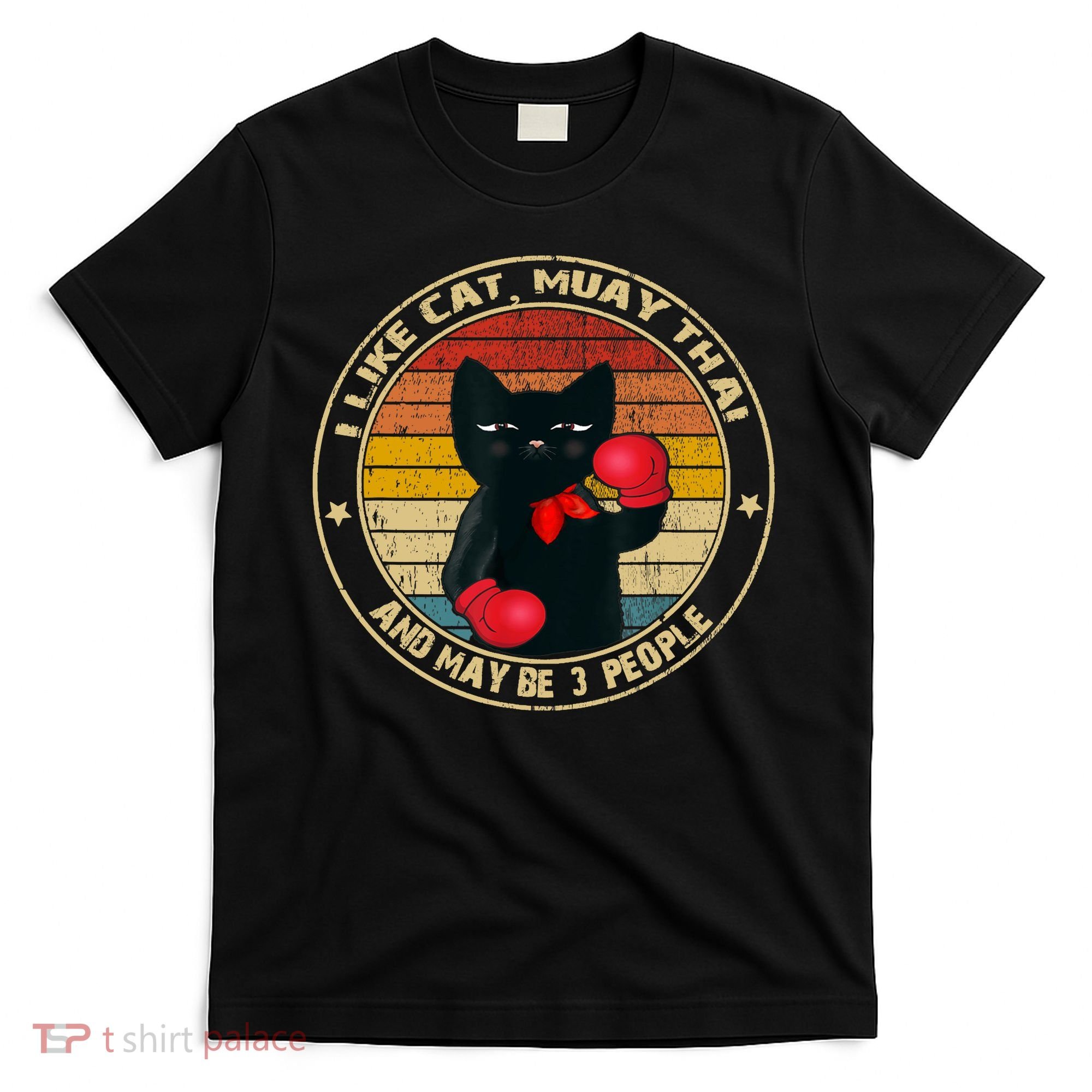 Muay Thai Funny Cat Kickboxing Thailand Boxing Cat Boxing T-Shirt