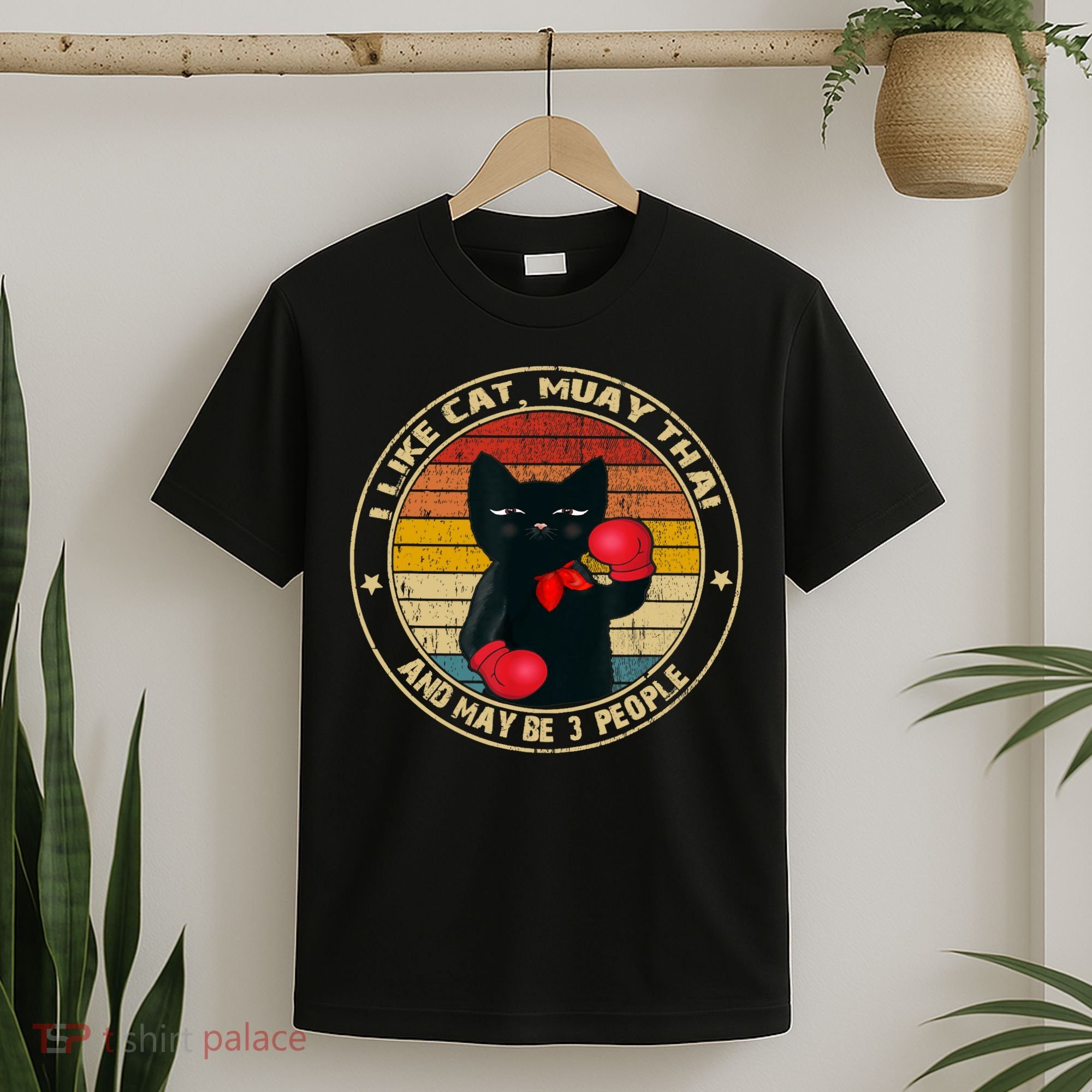 Muay Thai Funny Cat Kickboxing Thailand Boxing Cat Boxing T-Shirt