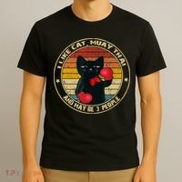 Muay Thai Funny Cat Kickboxing Thailand Boxing Cat Boxing T-Shirt thumb 3