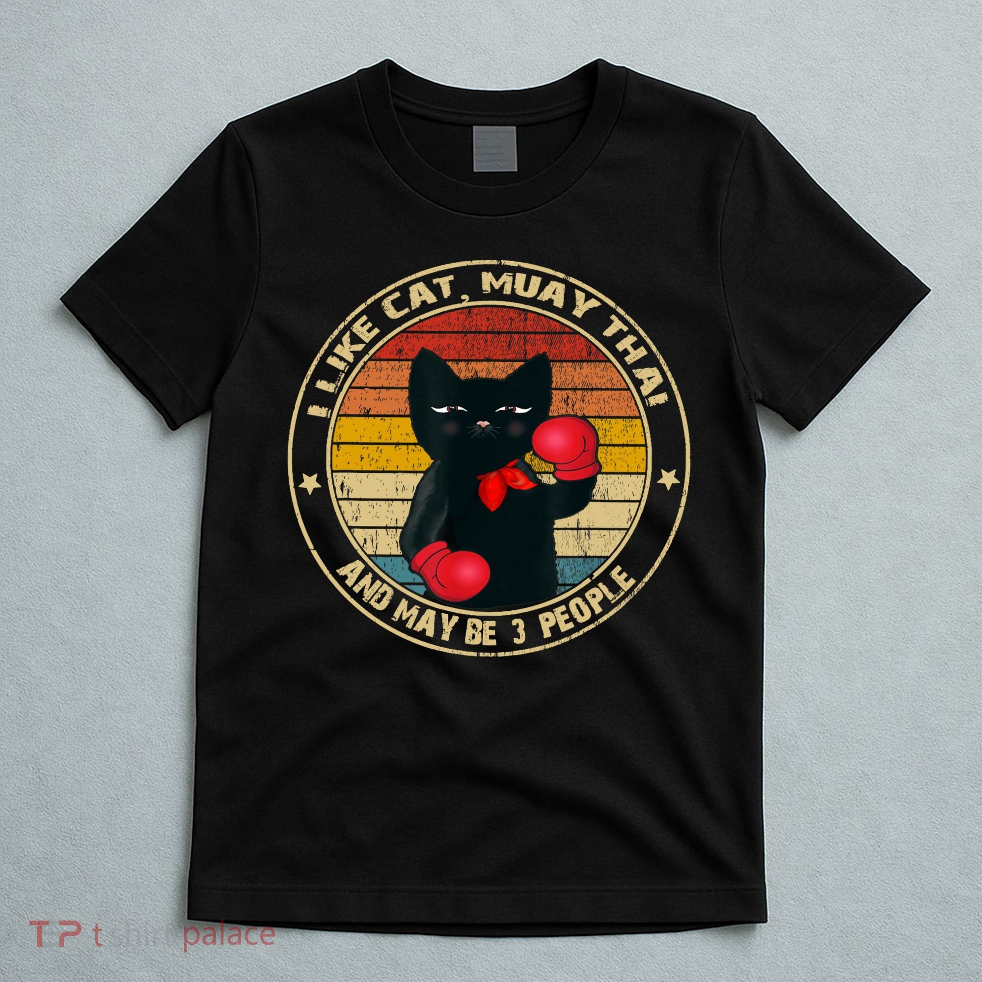 Muay Thai Funny Cat Kickboxing Thailand Boxing Cat Boxing T-Shirt