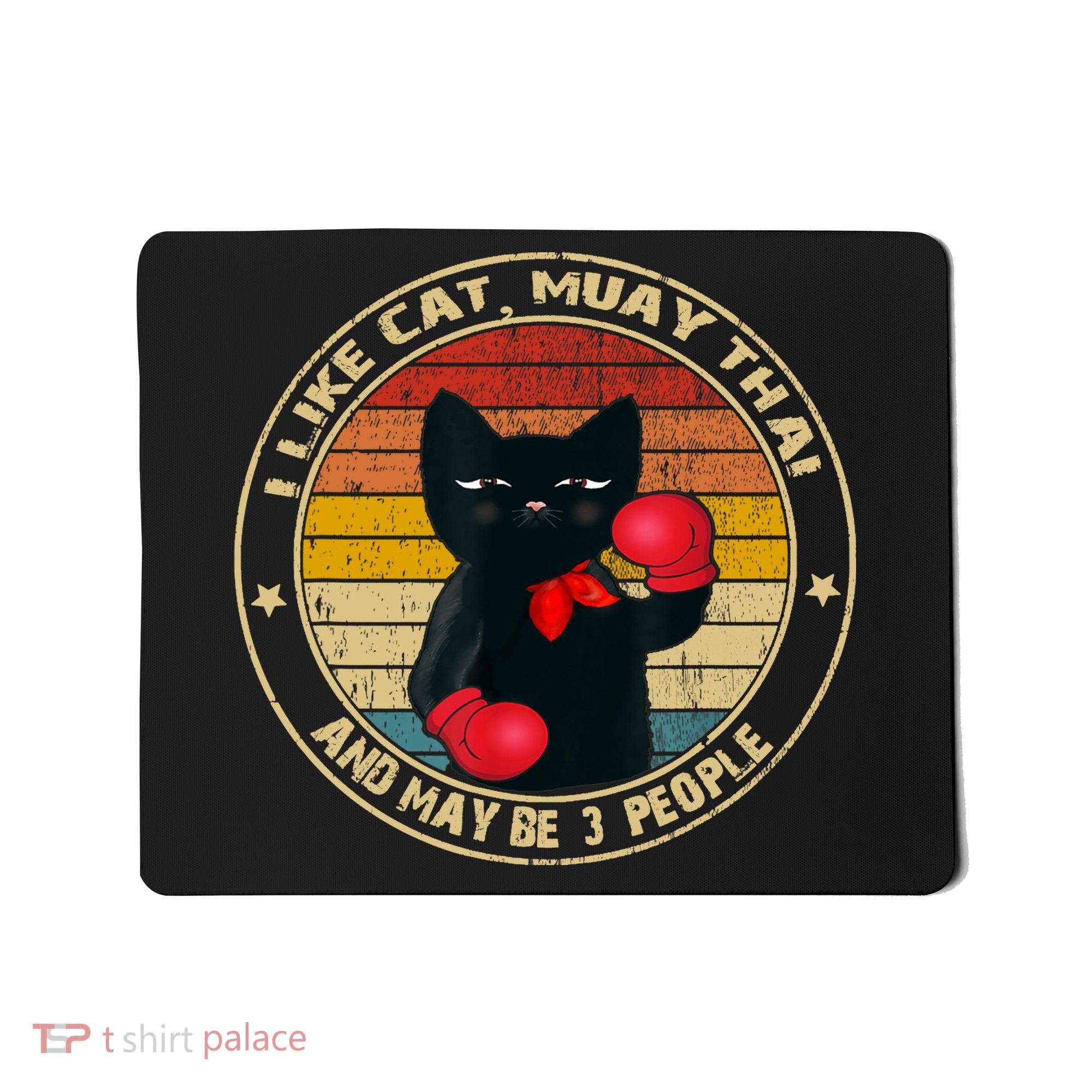 Muay Thai Funny Cat Kickboxing Thailand Boxing Cat Boxing Mousepad