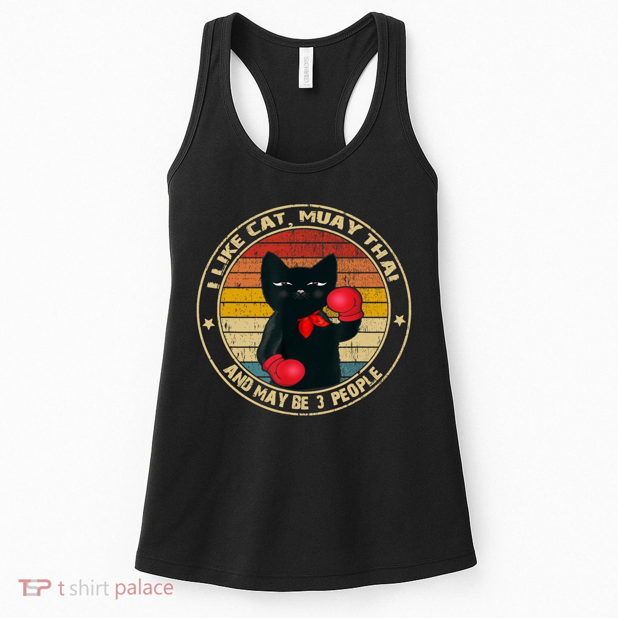 Muay Thai Funny Cat Kickboxing Thailand Boxing Cat Boxing Women's Tank Top