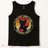 Muay Thai Funny Cat Kickboxing Thailand Boxing Cat Boxing Tank Top thumb 2