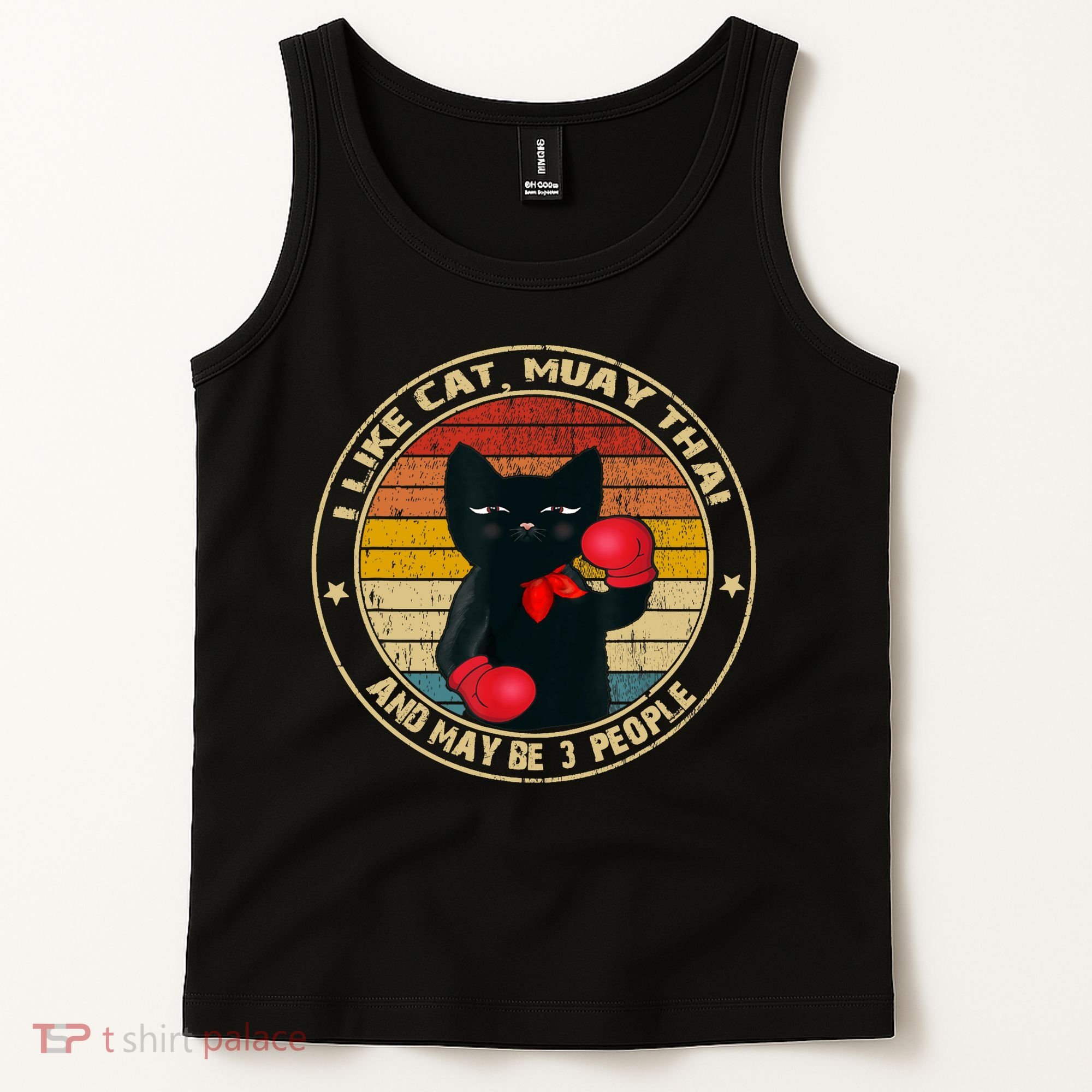 Muay Thai Funny Cat Kickboxing Thailand Boxing Cat Boxing Tank Top