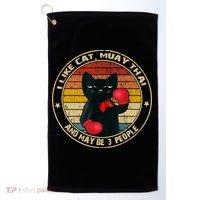 Muay Thai Funny Cat Kickboxing Thailand Boxing Cat Boxing Golf Towel thumb 0