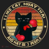 Muay Thai Funny Cat Kickboxing Thailand Boxing Cat Boxing Golf Towel thumb 3