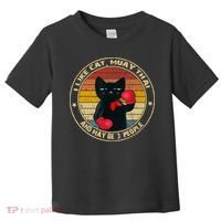 Muay Thai Funny Cat Kickboxing Thailand Boxing Cat Boxing Toddler T-Shirt thumb 0