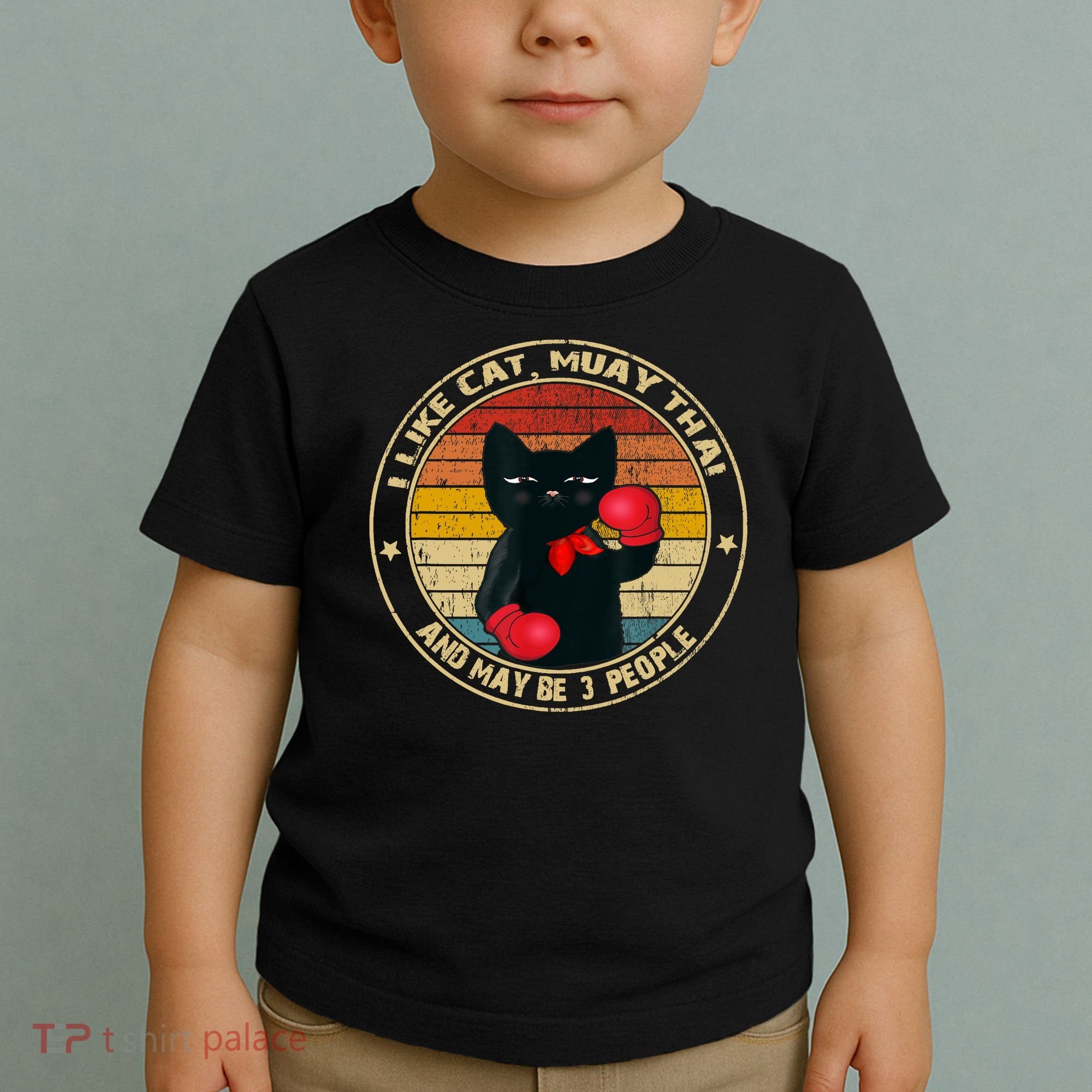 Muay Thai Funny Cat Kickboxing Thailand Boxing Cat Boxing Toddler T-Shirt