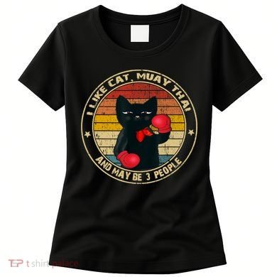 Muay Thai Funny Cat Kickboxing Thailand Boxing Cat Boxing Women's T-Shirt