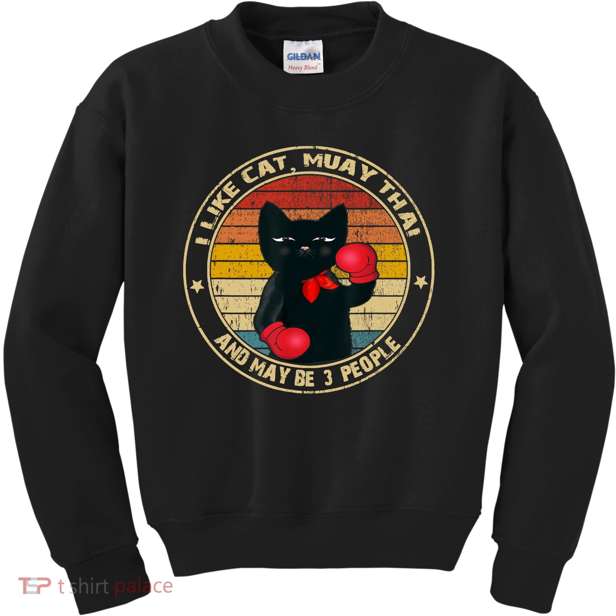 Muay Thai Funny Cat Kickboxing Thailand Boxing Cat Boxing Kids Sweatshirt