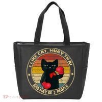 Muay Thai Funny Cat Kickboxing Thailand Boxing Cat Boxing Tote Bag thumb 0