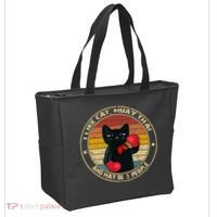 Muay Thai Funny Cat Kickboxing Thailand Boxing Cat Boxing Tote Bag thumb 2