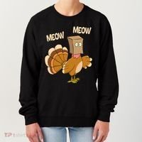 Meow Turkey Funny Thanksgiving Women's Sweatshirt thumb 0