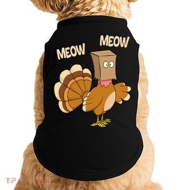 Meow Turkey Funny Thanksgiving Doggie Tank