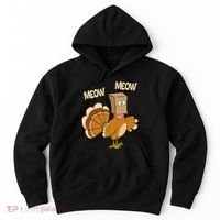 Meow Turkey Funny Thanksgiving Hoodie thumb 0