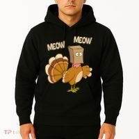 Meow Turkey Funny Thanksgiving Hoodie thumb 2