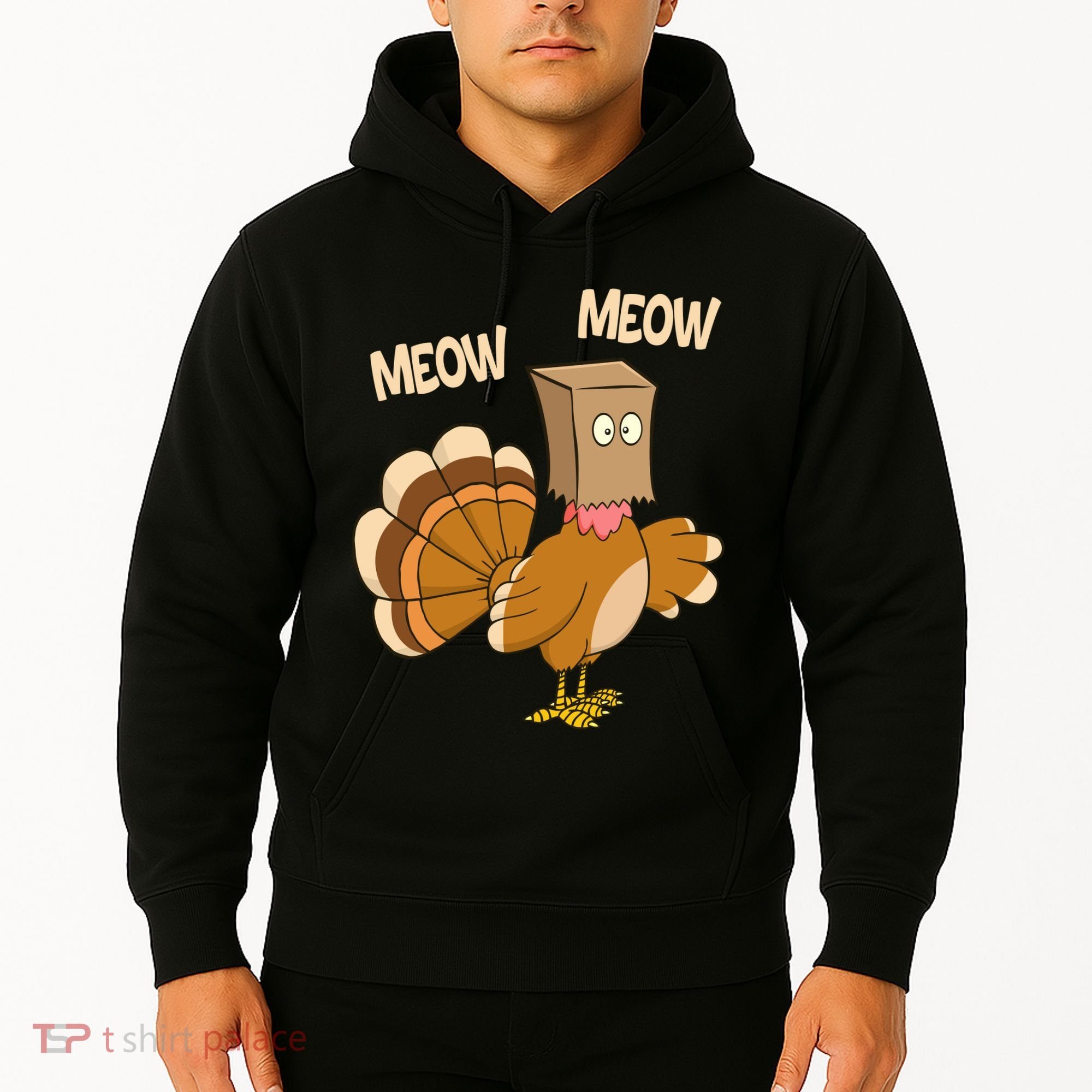 Meow Turkey Funny Thanksgiving Hoodie
