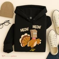 Meow Turkey Funny Thanksgiving Hoodie thumb 4