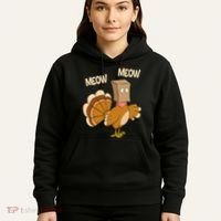 Meow Turkey Funny Thanksgiving Hoodie thumb 5