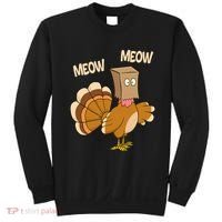 Meow Turkey Funny Thanksgiving Sweatshirt thumb 0